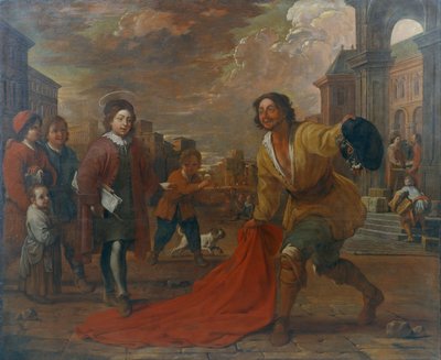 A Simple Man Lays his Cloak at the Feet of Saint Francis as a Child by Antoni Viladomat